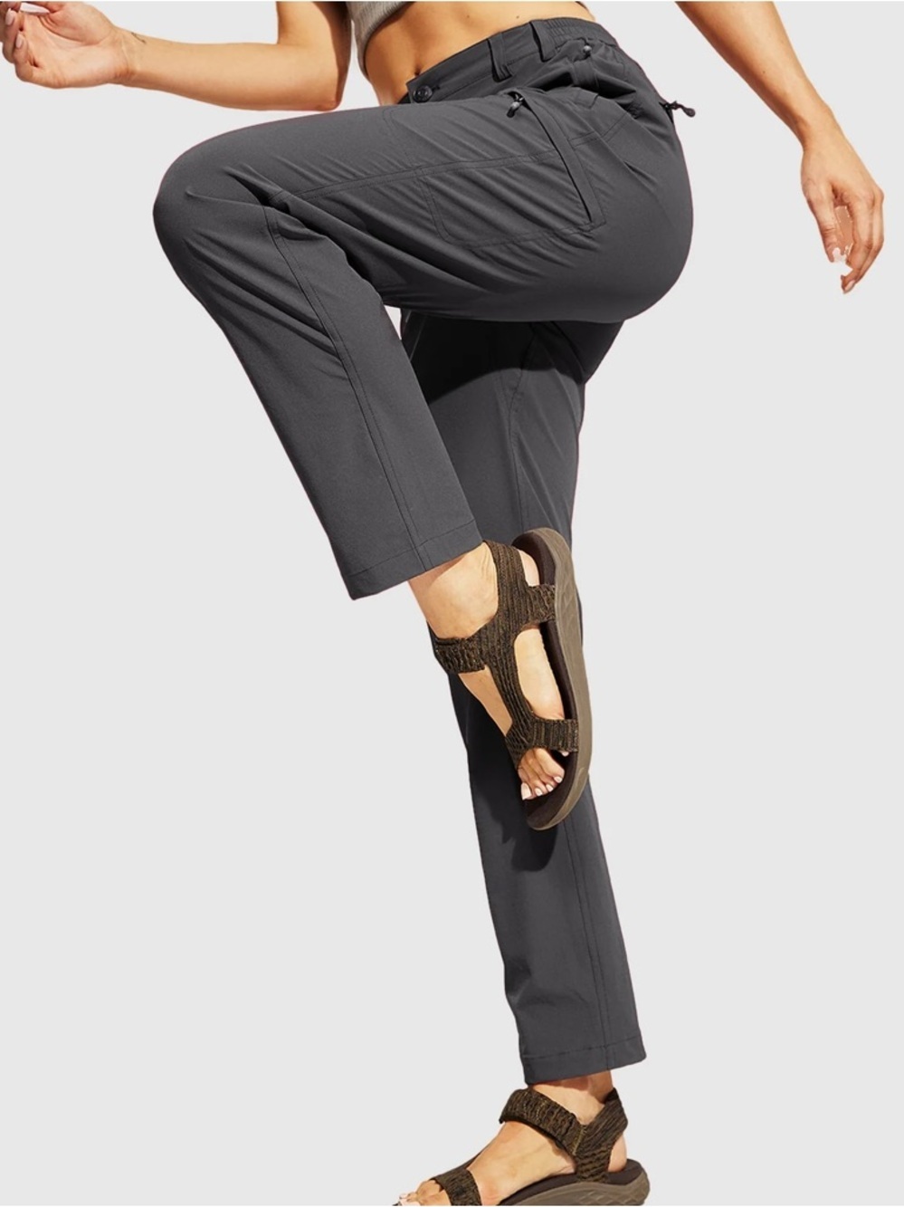 MIER Women's Quick Dry Cargo Pants, Lightweight Hiking Pants, Dimgray, EUC, 12 - Picture 4 of 6